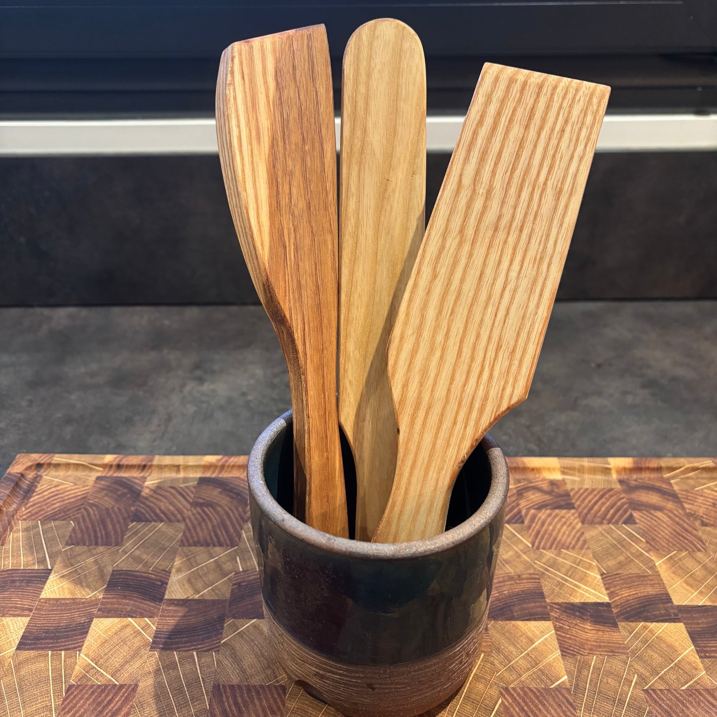 Spatules en bois de frêne - lot de 3