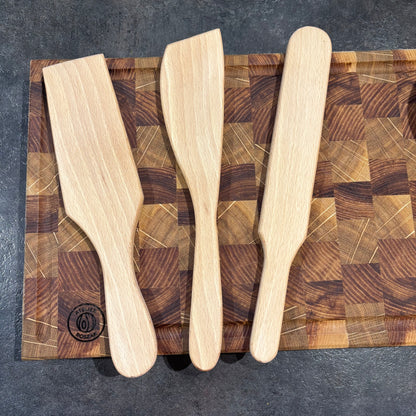 Spatules en bois de hêtre - lot de 3
